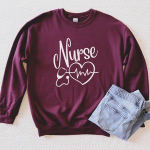 Crewneck Sweater Long Sleeve Scrub Life #Nurse Pullover Nurse Graphic Tee Nurse Gift NICU Nurse Shirts for Nurses
