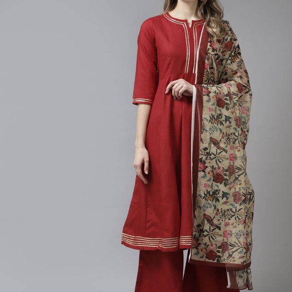 XL Red Kurta Set Salwar kameez indische kleid bollywood