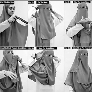 Single layer niqab finished hijab nikab 1 layer aniqab image 5