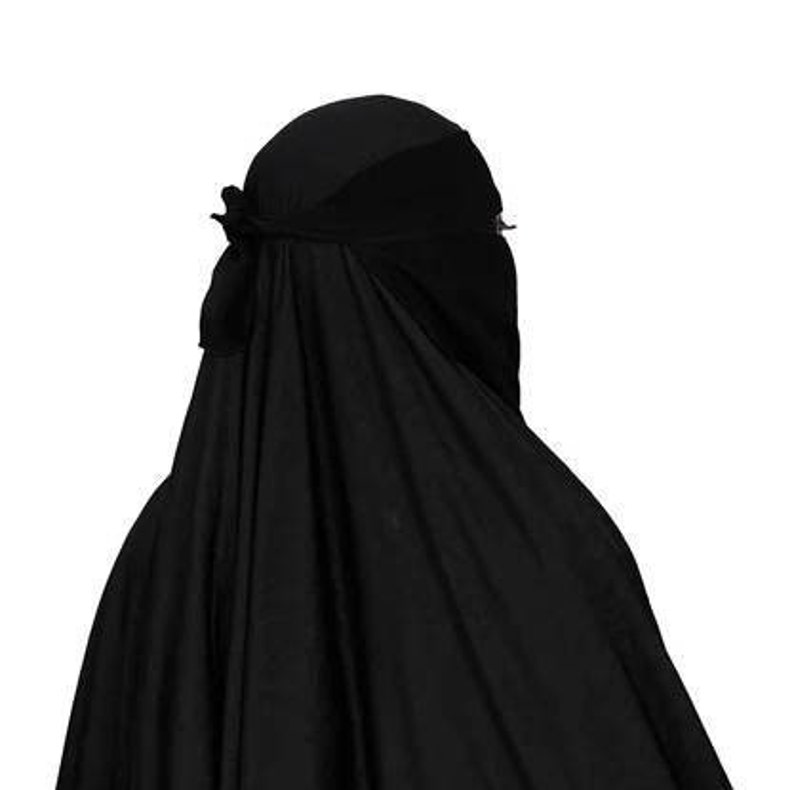 Single layer Niqab Nikab Anqiba Islamic Hijab Black Premium Quality image 2