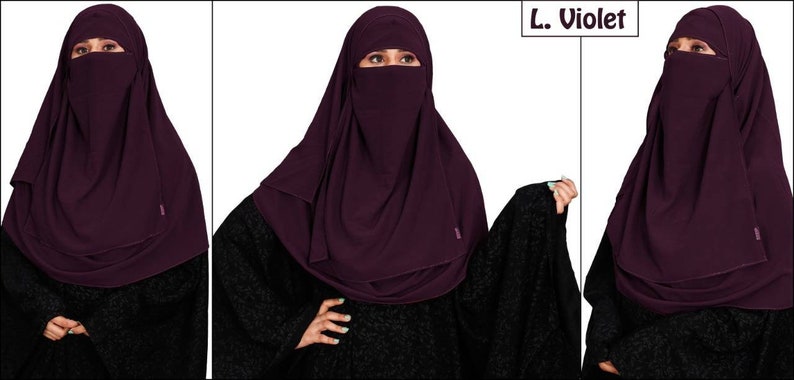 Single layer niqab finished hijab nikab 1 layer aniqab image 2