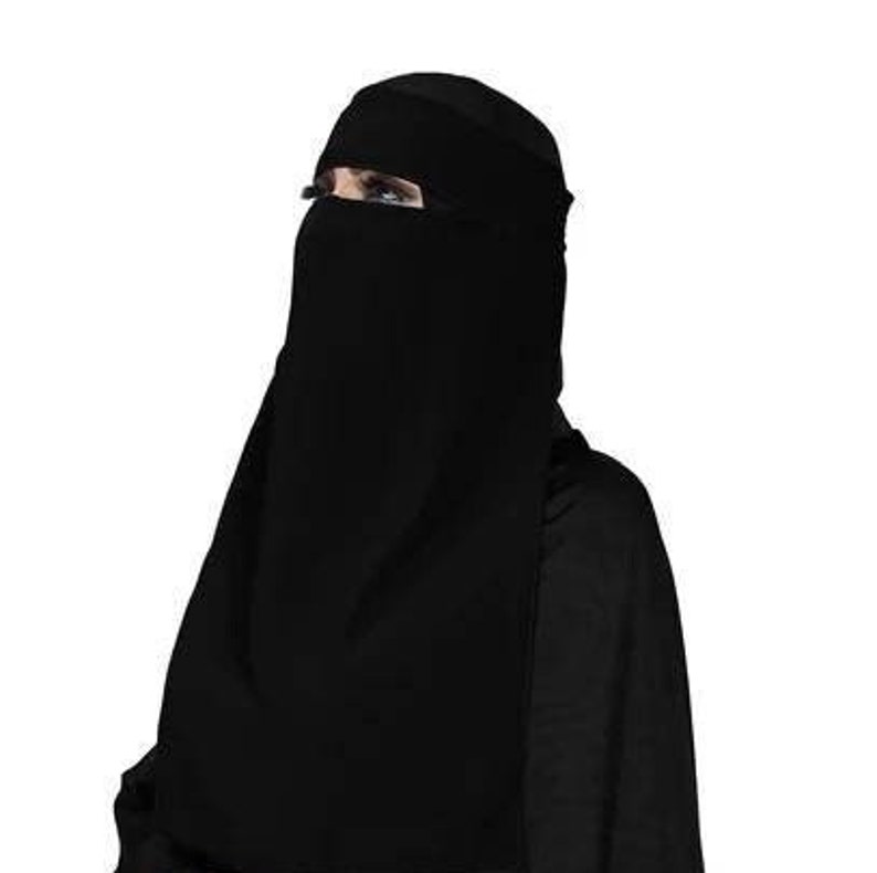 Single layer Niqab Nikab Anqiba Islamic Hijab Black Premium Quality image 1