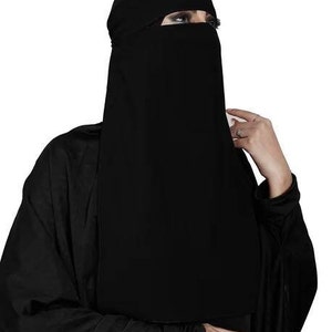 Single layer Niqab Nikab Anqiba Islamic Hijab Black Premium Quality image 3