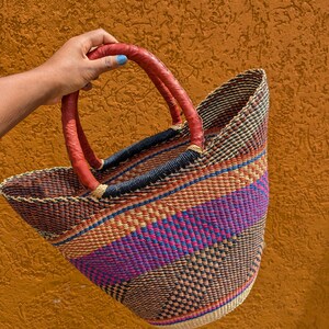 Grand panier Bolga, Panier tressé, Panier africain, Sac Bolga, Sac fourre-tout Bolga, Panier ghanéen, Fait main