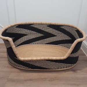 Bolga Dog Basket | Handwoven Dog bed | Dog furniture | Large Dog bed