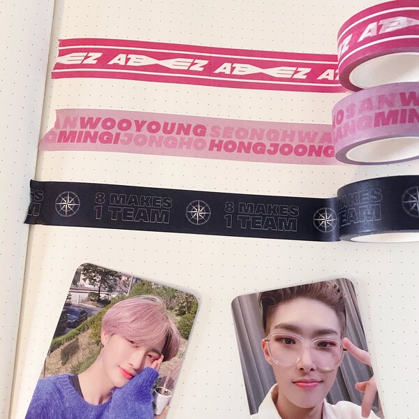 Conjunto de fitas Washi com tema ATEEZ | Fita Washi K-POP