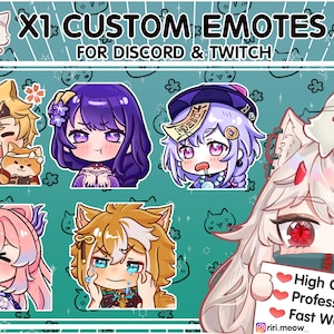 X1 Custom Emotes - Chibi Emotes - Twitch Emotes - Discord Emotes - Aufkleber - Emojis - Emotes Commission - Design Twitch Emotes