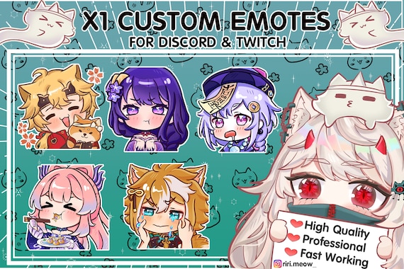 X1 Custom Emotes - Chibi Emotes -Twitch Emotes - Discord Emotes - Stickers - Emojis - Emotes Commission -Design Twitch Emotes
