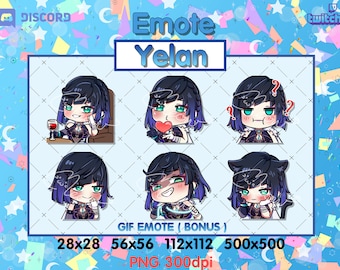 Yelan Emotes for Twitch and Discord (Digital Download)
