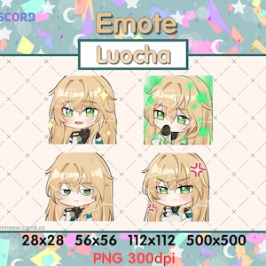 Luocha Emote Honkai Star Rail - Twitch Emote - Discord Emote