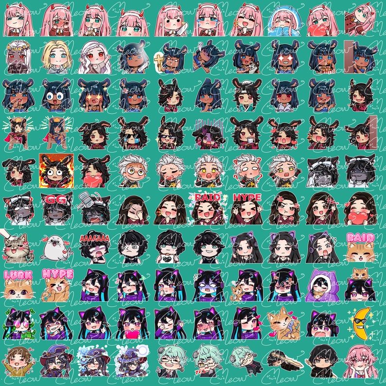 Peut inclure: Une feuille num&eacute;rique de 64 autocollants de personnages de dessins anim&eacute;s color&eacute;s. Les autocollants pr&eacute;sentent une vari&eacute;t&eacute; de personnages avec diff&eacute;rentes expressions et poses. Certains des personnages portent des chapeaux, des lunettes et d'autres accessoires. Les autocollants sont parfaits pour ajouter une touche de fun &agrave; vos projets num&eacute;riques.