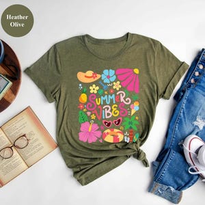 Retro Tropical Summer Vibes Tshirt, Summer vacation tshirt, Summer shirts for teens, Travel shirts for friends, Vacation mode tshirt