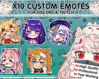 10 emotes Chibi personnalisées : Twitch, Discord, stickers