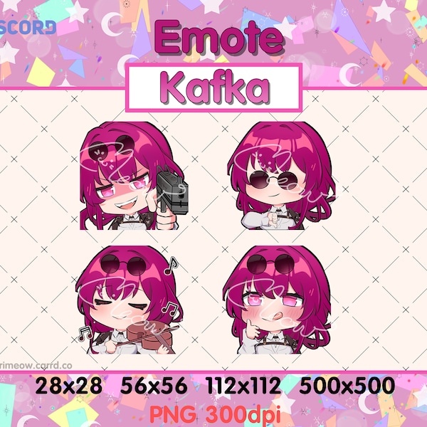 Kafka Emote Honkai Star Rail - Twitch Emote - Discord Emote