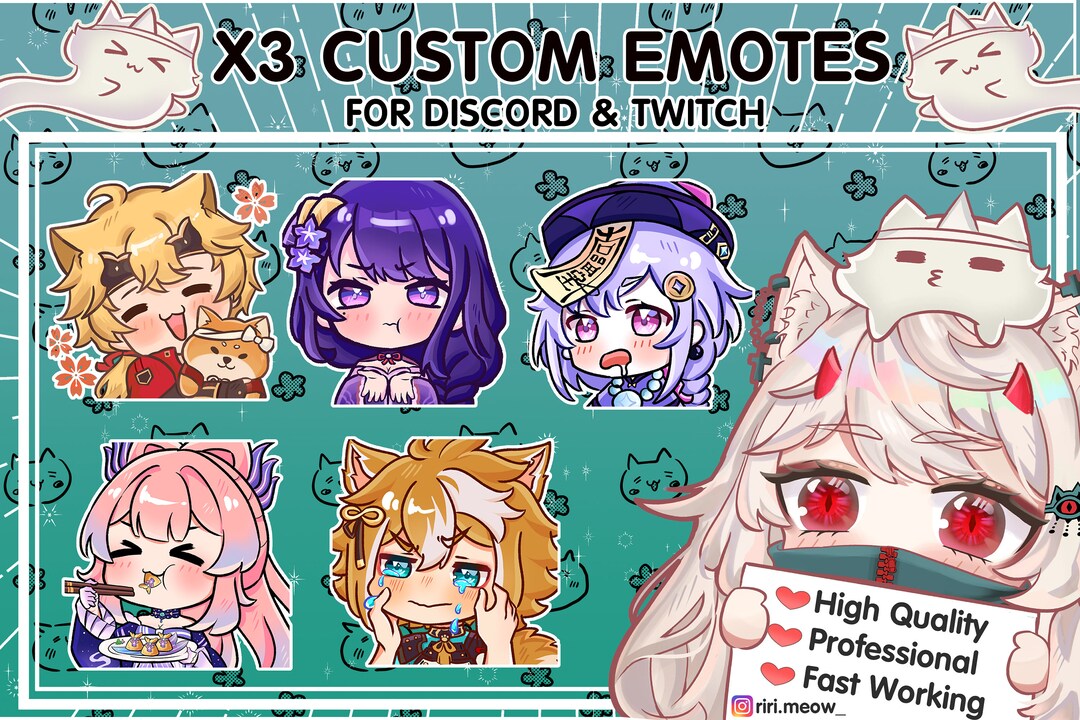 X3 Custom Emotes Chibi Emotes twitch Emotes Discord Emotes Stickers