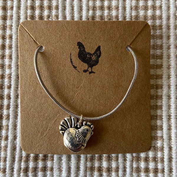 Chicken charm necklace