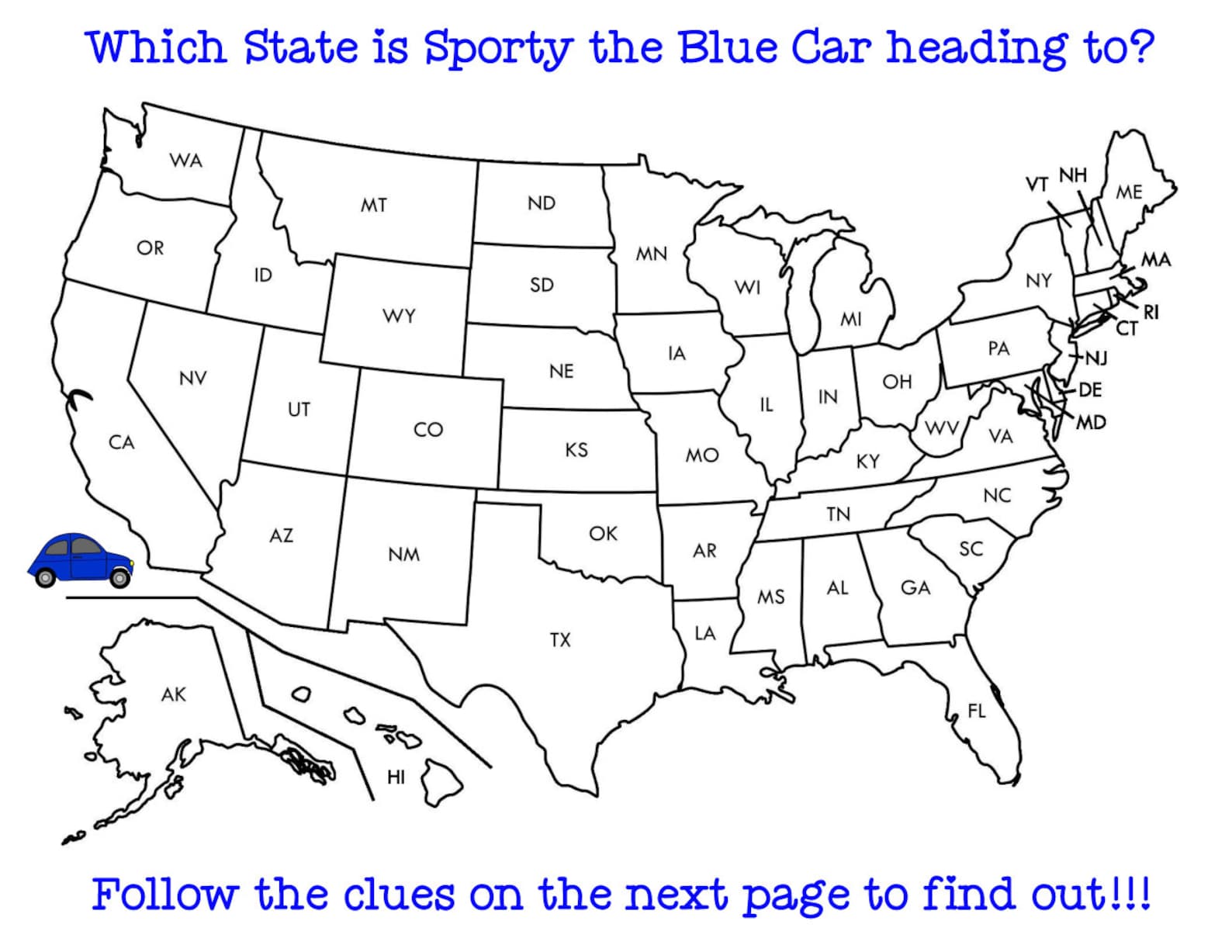 Printable Activities for Kids, Map Printable, Printable USA Map, Puzzle ...