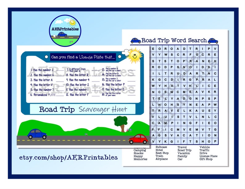 Printable Travel Game for Kids, Road Trip Games, Printable Play Money ...