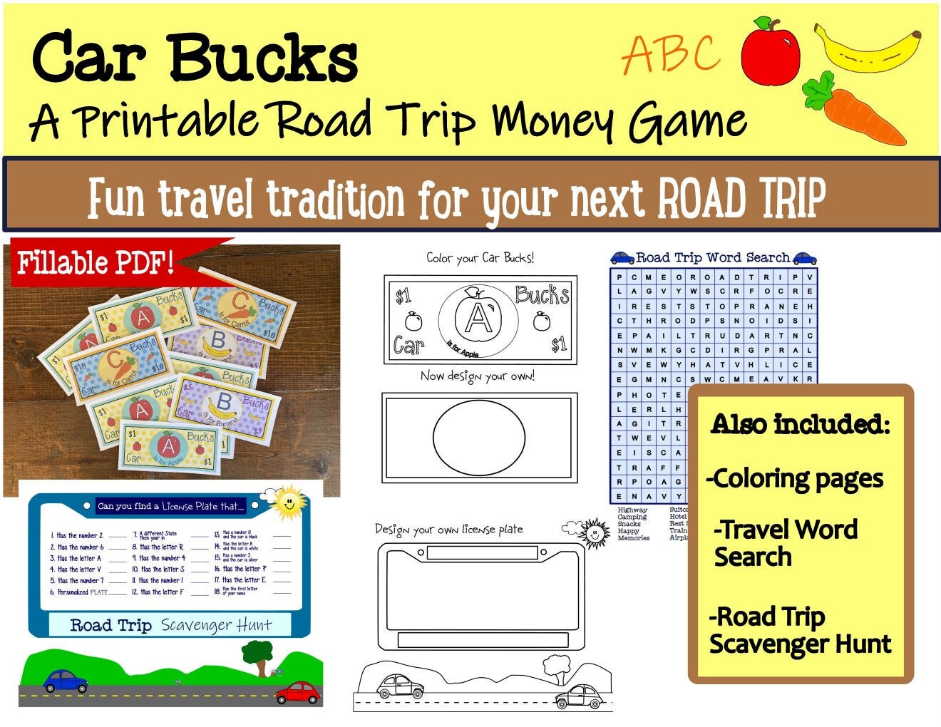 Printable Travel Game for Kids Road Trip Activities - Etsy