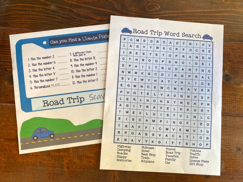 Car Ride Games Printable