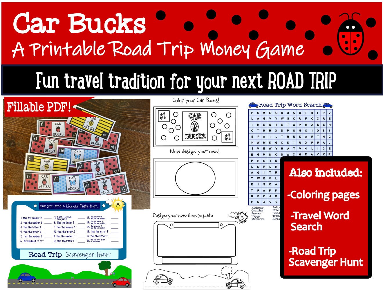 Road Trip Games Printable Travel Game for Kids Vacation - Etsy