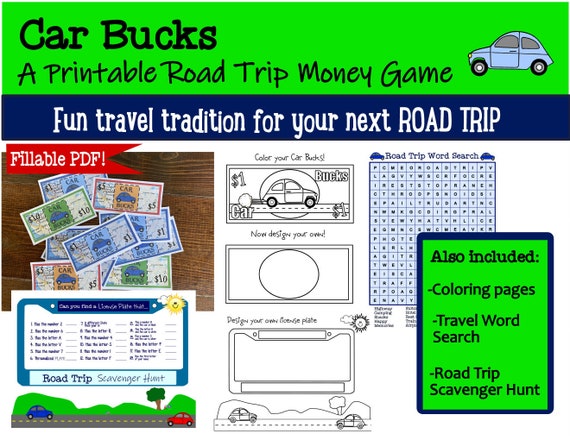 Printable Travel Game for Kids Road Trip Games Family | Etsy