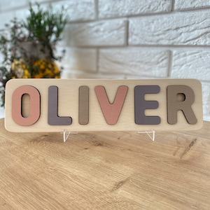 BABY NAME PUZZLE, Wooden Kids Toys, Toddler Montessori  Name Puzzle Baby Room Décor Personalized Name Puzzle