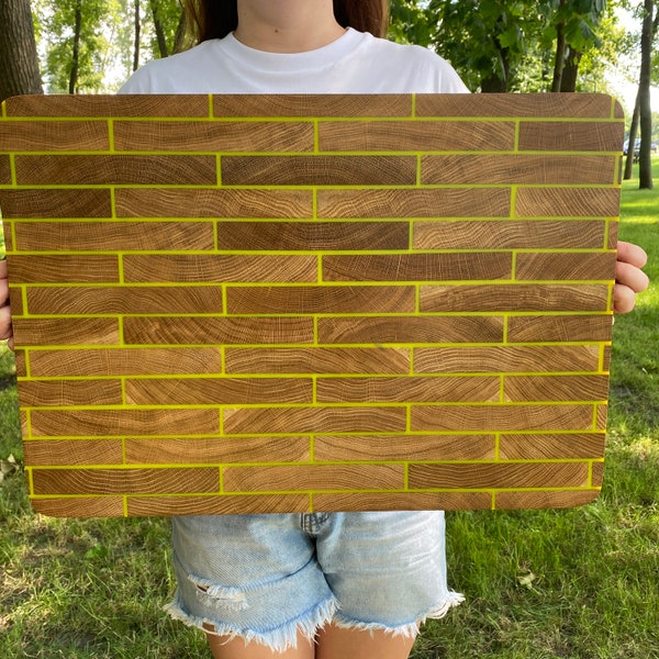 Personalized Double Sided Oak Cutting Board, Oak and Ash Cutting Boards, Large Size Butcher Block Cutting Board