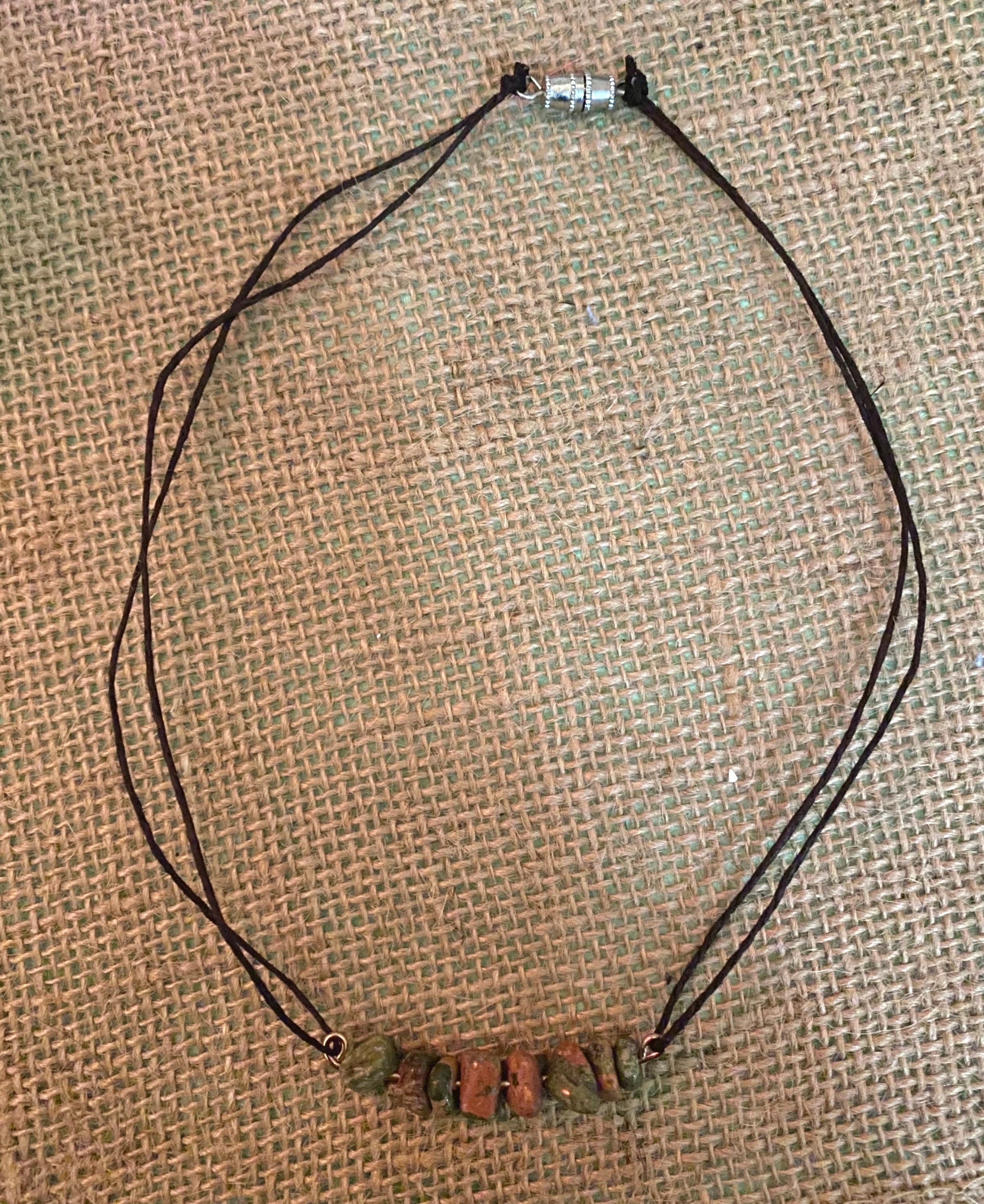 Granola Girl Necklace With Beaded Unakite Charm Etsy UK