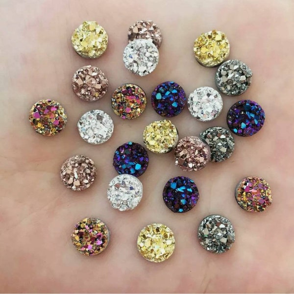 Faux Druzy Cabochons, Resin Druzy Stones, DIY Earring Studs, Wholesale Resin , Bridesmaids Earrings, Wholesale druzy cabochons