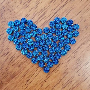 6MM Druzy Bulk Cabochons | Wholesale Resin stones | Glitter Resin Earrings | DIY Earrings | DIY Jewelry | Earring Making Kit | Dark Blue