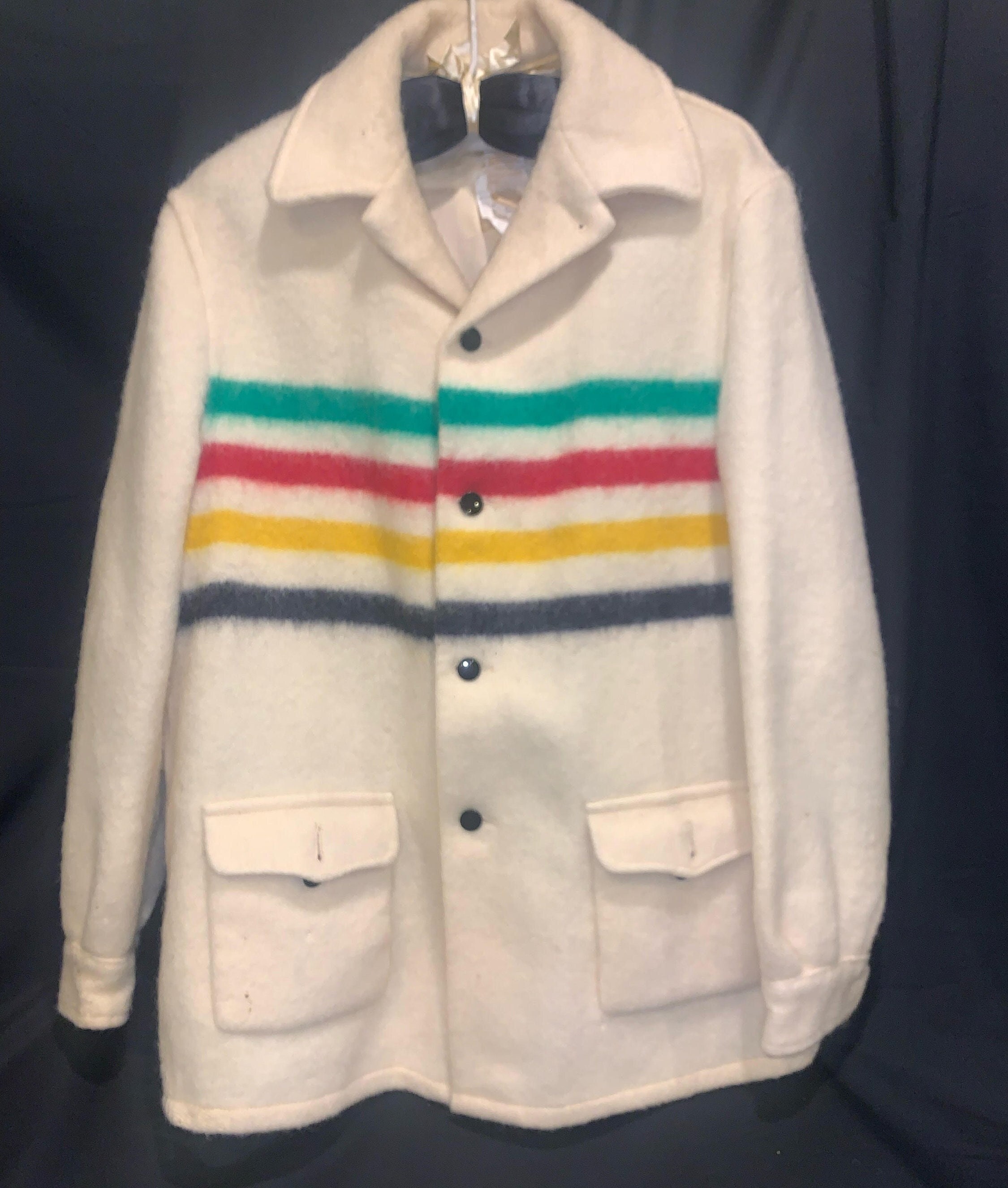 (希少)60~70s HUDSONS BAY ブランケットジャケット Rare Hudson Bay Wool Jacket - Etsy 日本