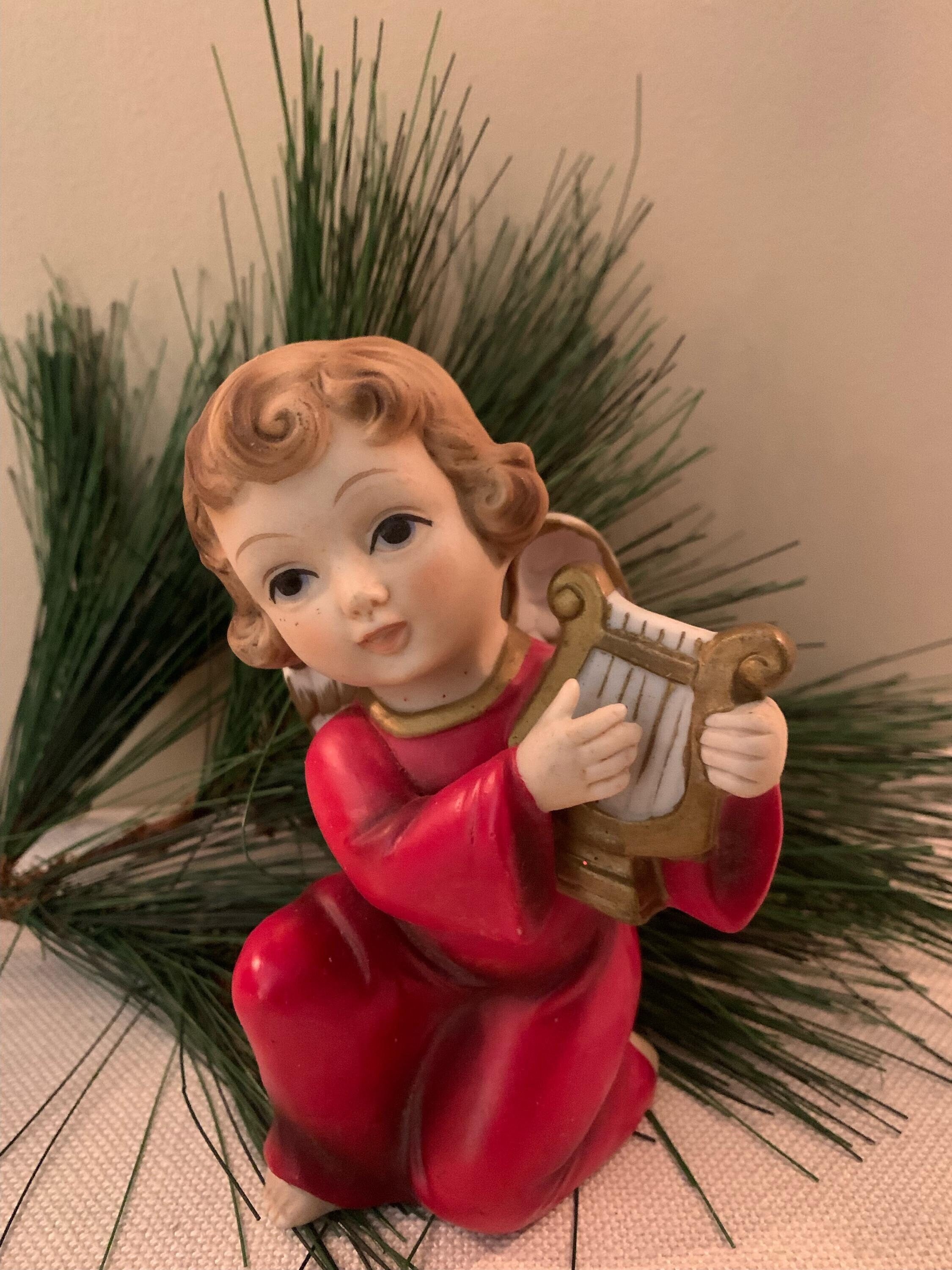 Inarco Japan Angel Figurine With Harp - Etsy