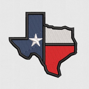 Texas State Flag DST, PES Embroidery File