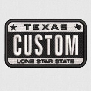 Texas License Plate CUSTOM NAME DST Embroidery File