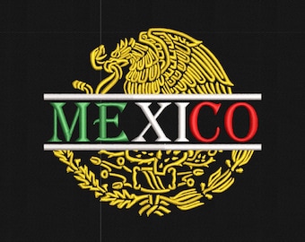 Mexico Eagle Emblem DST, PES Embroidery File