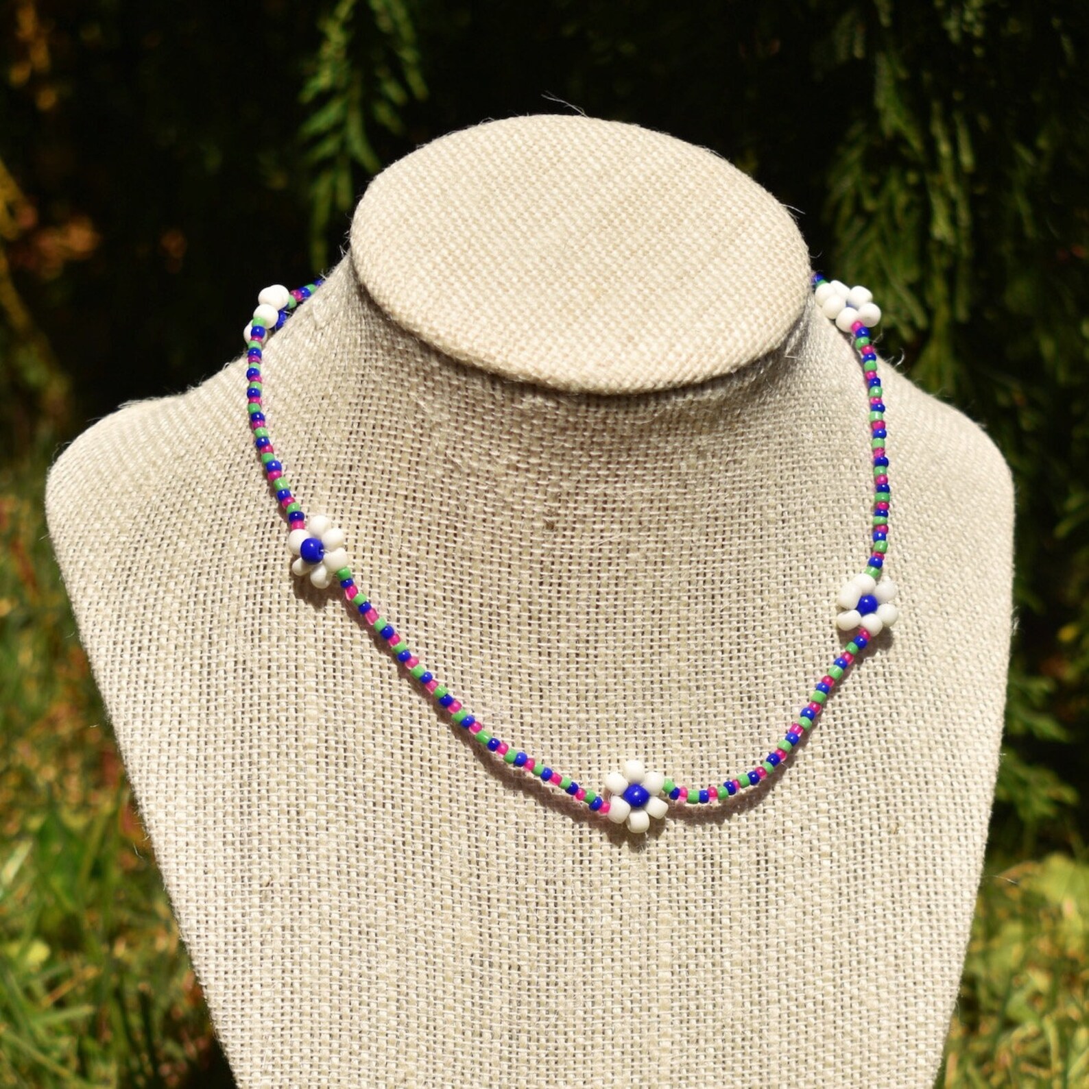 Custom beaded flower necklaces Etsy