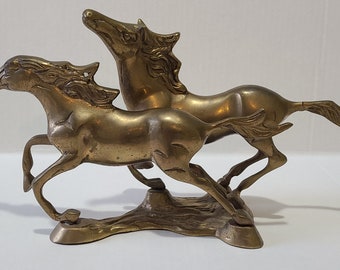 Vintage Brass Horse Running