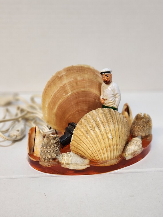 Vintage Seashell Lamp Fisherman Nova Scotia Etsy