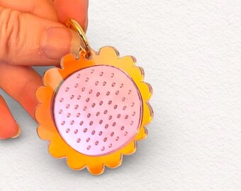 Iridescent Flower Acrylic Earrings: Laser Cut Statement Funky Jewelry
