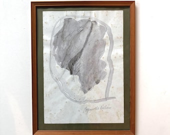 Mogens Otto Nielsen Abstract Drawing – Original Signed Danish Artwork on Paper, Vintage Scandinavian Art