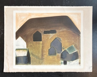 Original vintage lithograph by Jack Kampmann (1914-1989) - expressionistic art from the 1970s