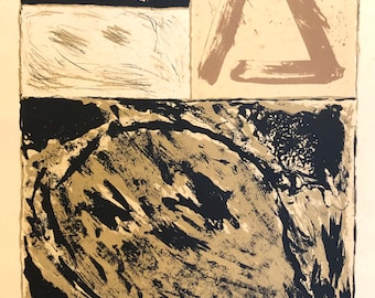 Peter Brandes (1944-2025) vintage original lithograph - abstract expressionist art by renowned artist from Denmark