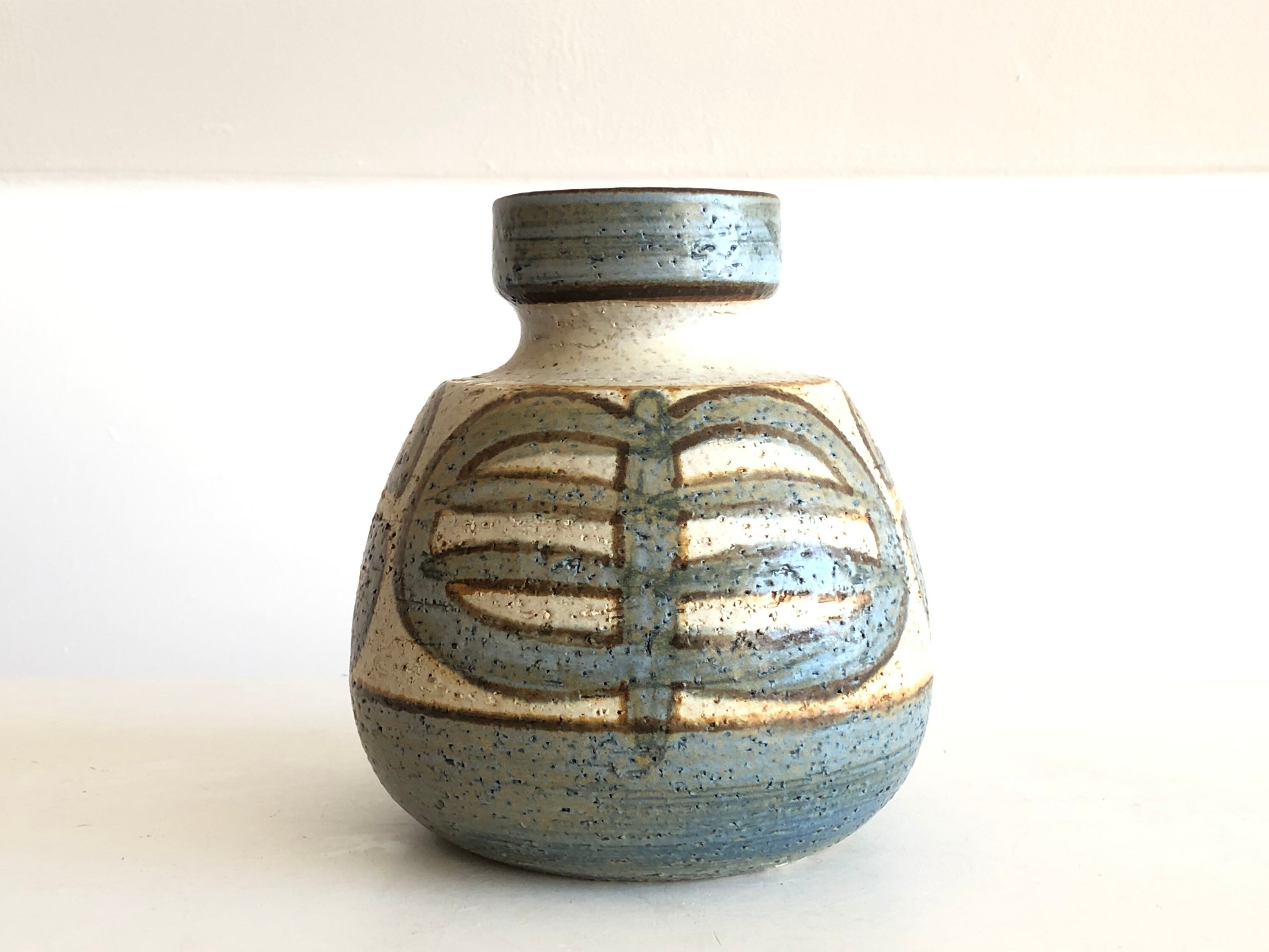 Danish Mid Century Original Stone Ware Pottery in Beige and