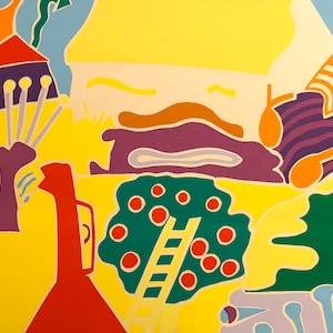 Tom Krøjer (1942-2015) stampa originale vintage firmata - pop art dai colori forti e dalle linee pulite