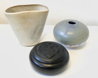 Collection of three mid century fine art ceramic pieces from Germany and Denmark