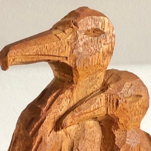 Pair of original Danish sculptures of birds in wood from the 1980s by HN image 4