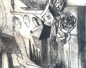 Bent Lohmann (1934-1982) vintage print from the 1970s - postmodern litographic art by Danish artist