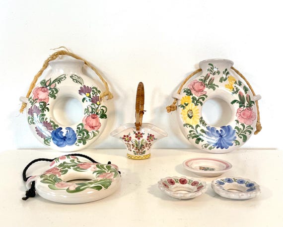 Collection of Danish Mid Century Vintage Flower Decorated Fine Art