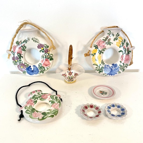 Collection of Danish Mid Century Vintage Flower Decorated Fine Art
